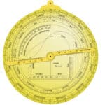 De achterkant van het astrolabium met excentrische cirkels voor de datum en ecliptica en weergaven van de tijdsvereffening.