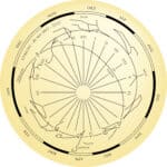 zonnewijzer met de sterrenbeelden en planeten van een specifieke datum