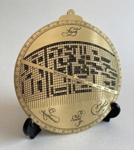 Qibla finder brass, a modern design by MSc Hendrik Hollander